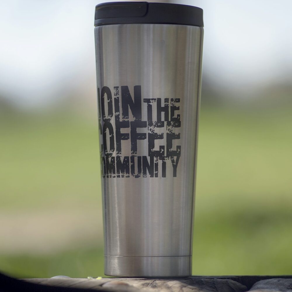 A printed steel tumbler